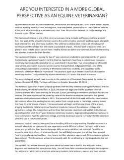 Honduras Equitarian Project Scholarship