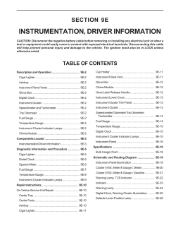 INSTRUMENTATION, DRIVER INFORMATION