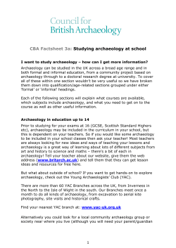 Studying archaeology at school - Council for British Archaeology