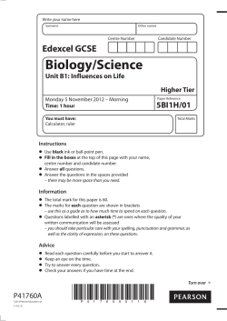 Biology Higher Question Paper November 2012