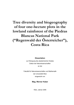 Tree diversity and biogeography of four one