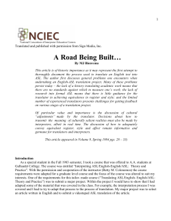 A Road Being Built - National Consortium of Interpreter Education