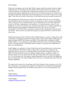 Dear delegates, Welcome to the highest court in the land! While