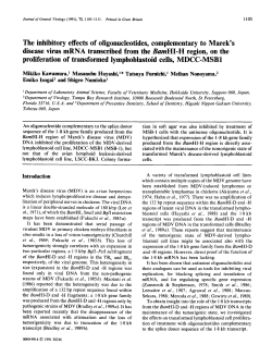 The inhibitory effects of oligonucleotides, complementary to Marek`s