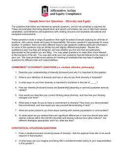 Sample Interview Questions Diversity and Equity