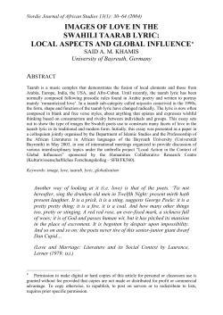 images of love in the swahili taarab lyric