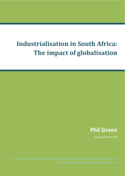 Industrialisation in South Africa: The impact of globalisation