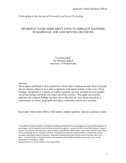 spurious? name similarity effects (implicit egotism