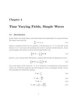 Time Varying Fields, Simple Waves