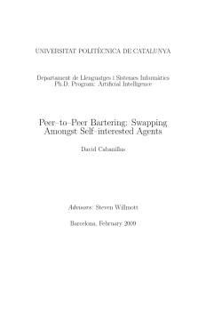 Peer&ndash;to&ndash;Peer Bartering - Tesis Doctorals en Xarxa