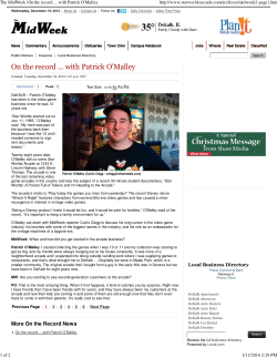 The MidWeek | On the record with Patrick O`Malley