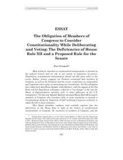 ESSAY The Obligation of Members of Congress to Consider