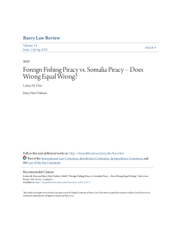 Foreign Fishing Piracy vs. Somalia Piracy &acirc;&bull;ﬁ Does Wrong Equal