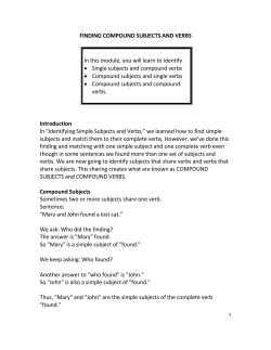 Finding Compound Subjects and Verbs