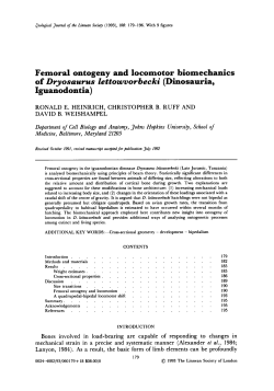 Femoral ontogeny and locomotor biomechanics of Dryosaurus