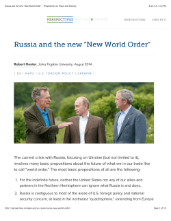 Russia and the new "New World Order"