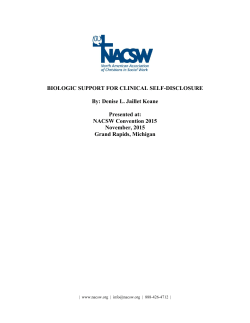Biologic Support For Clinical Self-Disclosure