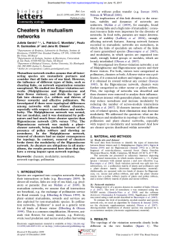 Cheaters in mutualism networks