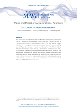 Music and Migration: A Transnational Approach