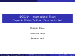 ECO364 - International Trade - Chapter 9