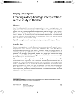 Creating a deep heritage interpretation: A case study in Thailand