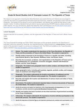 Grade 04 Social Studies Unit 07 Exemplar Lesson 01
