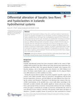 Differential alteration of basaltic lava flows and hyaloclastites in
