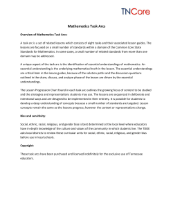 Mathematics Task Arcs - Dickson County School District