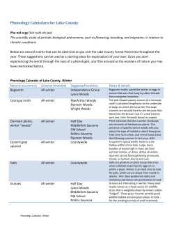 Phenology Calendar - Lake County Forest Preserves