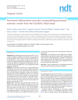 Peritoneal inflammation precedes encapsulating peritoneal
