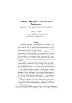 Natural Sciences Citations and References (Author&ndash;Year and