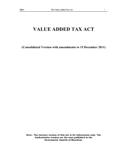 The Value Added Tax Act