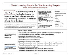 Grade Seven Clear Learning Targets for