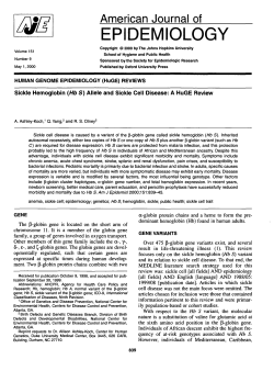 Sickle Hemoglobin (Hb S) Allele and Sickle Cell Disease: A HuGE