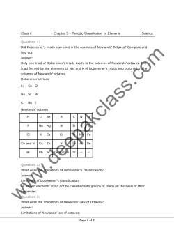 Periodic Classification of Elements