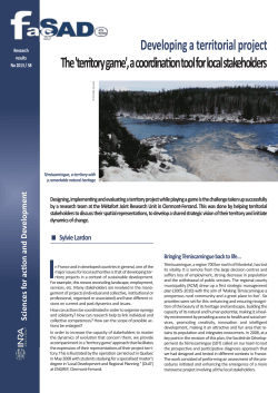 Developing a territorial project The `territory game`, a coordination