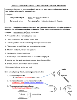 Lesson #3: COMPOUND SUBJECTS and COMPOUND VERBS in