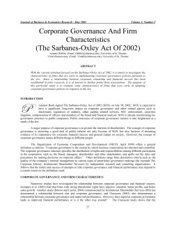 Corporate Governance &ndash; Firm Characteristics of Early Adopters of