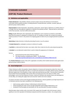 (COP 26) Product Disclosure - Responsible Jewellery Council
