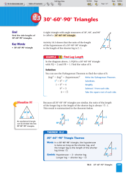 10.3 30 -60 -90 Triangles