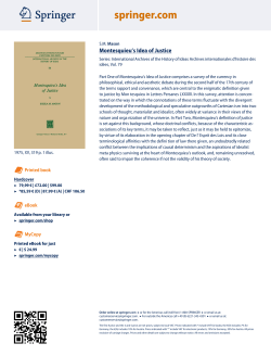 Montesquieu`s Idea of Justice