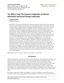 The Will to Lead: The Dynamic Integration of Intrinsic Motivation and