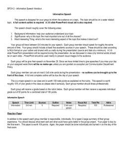 Informative Speech Handout