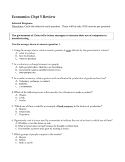 Economics Final Review
