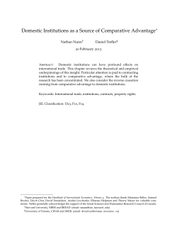 Domestic Institutions as a Source of Comparative Advantage
