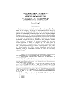 preponderance of the evidence versus intime conviction