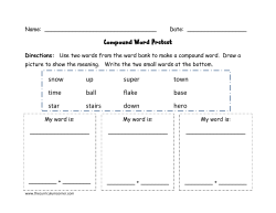 Compound Word Pretest - The Curriculum Corner