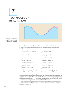 TECHNIQUES OF INTEGRATION