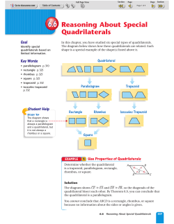 6.6 Reasoning About Special Quadrilaterals