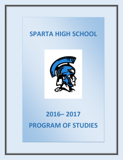 SPARTA HIGH SCHOOL 2016– 2017 PROGRAM OF STUDIES
